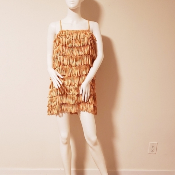 CALYPSO St.Barth Peach Silk Fringe Slip Dress- Vintage-NEW-XS - Picture 8 of 9